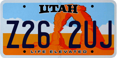 UT license plate Z262UJ