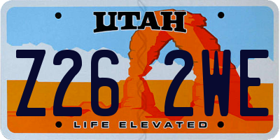 UT license plate Z262WE