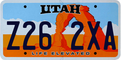 UT license plate Z262XA