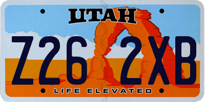 UT license plate Z262XB