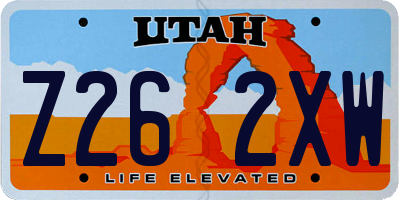 UT license plate Z262XW