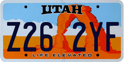UT license plate Z262YF
