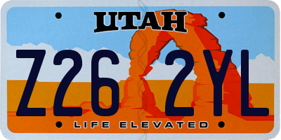 UT license plate Z262YL