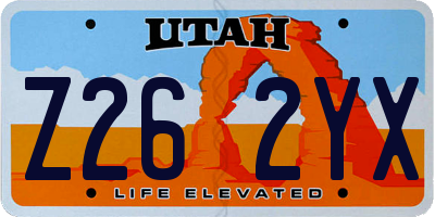 UT license plate Z262YX