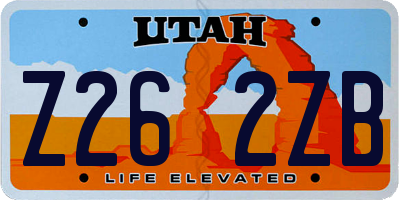 UT license plate Z262ZB