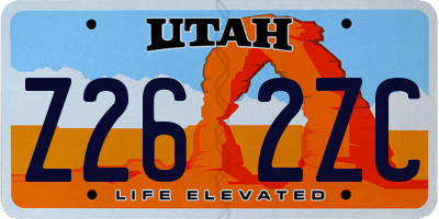 UT license plate Z262ZC