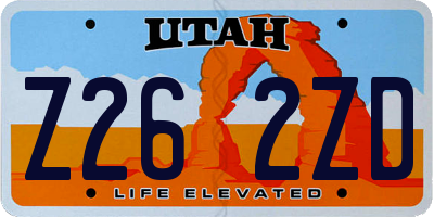 UT license plate Z262ZD