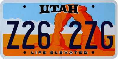 UT license plate Z262ZG