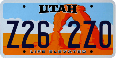 UT license plate Z262ZO