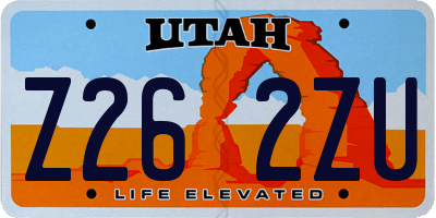 UT license plate Z262ZU