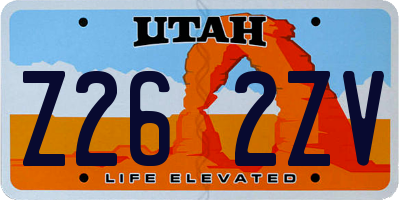 UT license plate Z262ZV