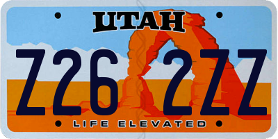UT license plate Z262ZZ
