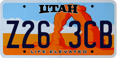 UT license plate Z263CB