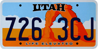 UT license plate Z263CJ