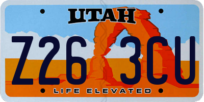 UT license plate Z263CU