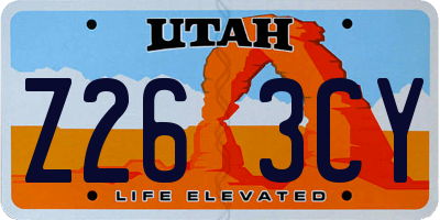 UT license plate Z263CY
