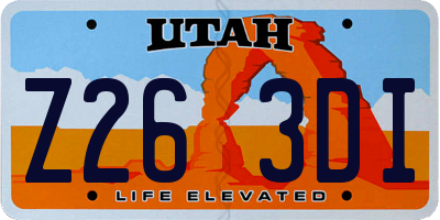 UT license plate Z263DI