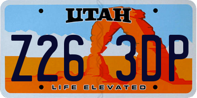 UT license plate Z263DP