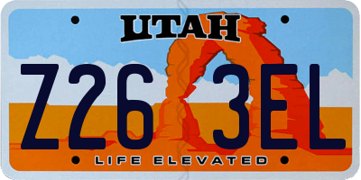 UT license plate Z263EL
