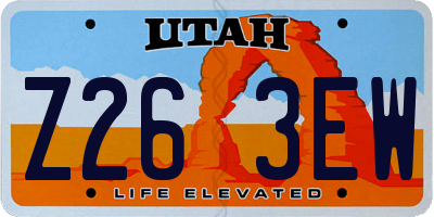 UT license plate Z263EW