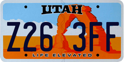 UT license plate Z263FF