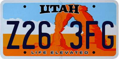UT license plate Z263FG
