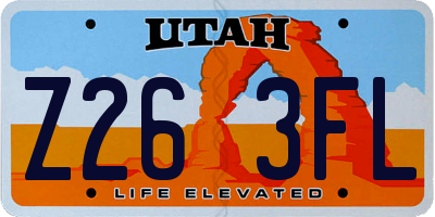 UT license plate Z263FL