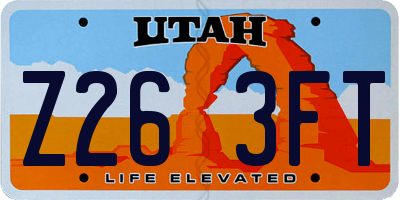UT license plate Z263FT