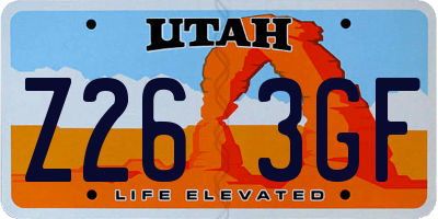 UT license plate Z263GF