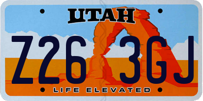 UT license plate Z263GJ