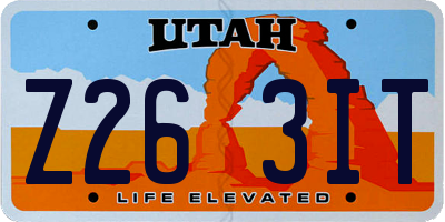 UT license plate Z263IT