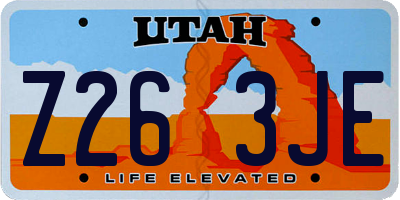UT license plate Z263JE