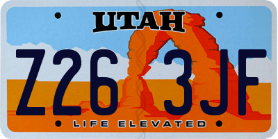 UT license plate Z263JF