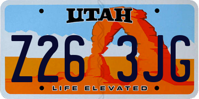 UT license plate Z263JG