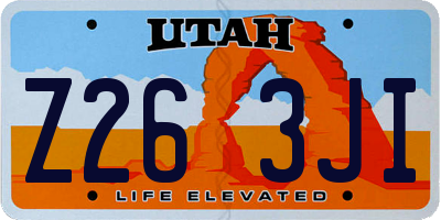 UT license plate Z263JI