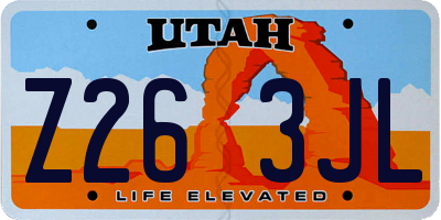 UT license plate Z263JL