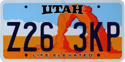 UT license plate Z263KP
