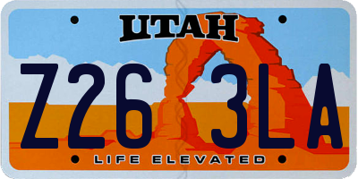 UT license plate Z263LA