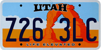 UT license plate Z263LC