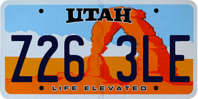 UT license plate Z263LE
