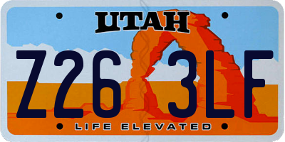 UT license plate Z263LF