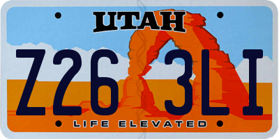 UT license plate Z263LI