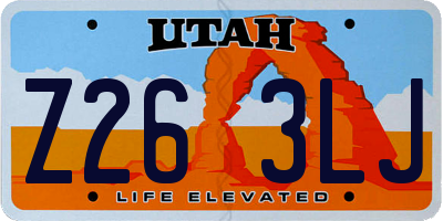 UT license plate Z263LJ