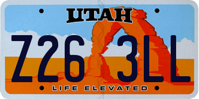 UT license plate Z263LL