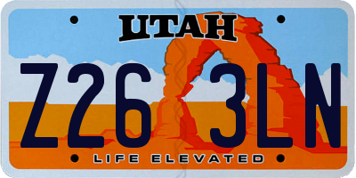 UT license plate Z263LN