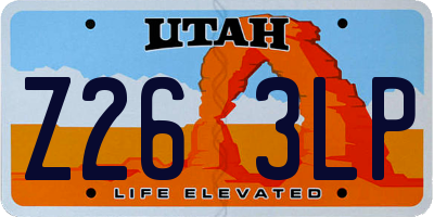 UT license plate Z263LP