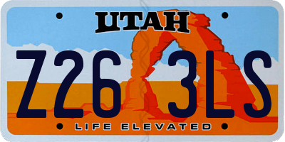 UT license plate Z263LS