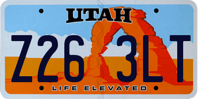 UT license plate Z263LT