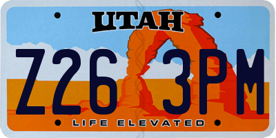 UT license plate Z263PM