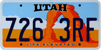 UT license plate Z263RF